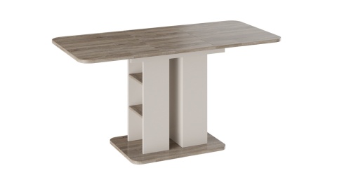 Стол обеденный «Мюнхен» Тип 2 (Фон бежевый/Дуб сонома трюфель)/Ш-700 x Д-1100/1494 мм x В-755 мм